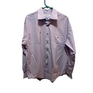 Yves St. Laurent Button Up Purple Lilac Dress Shirt size 16 34-35 Large NWT